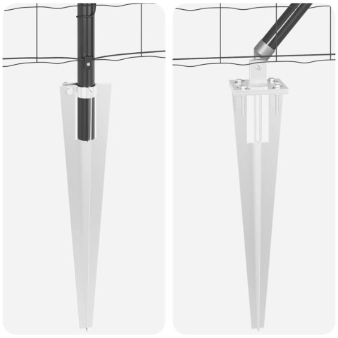Ogrodzenie z słupkami Szary 0.4 x 50 m Stal