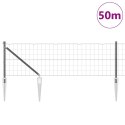 Ogrodzenie z słupkiem Szary 0,4 x 50 m Stal i PVC