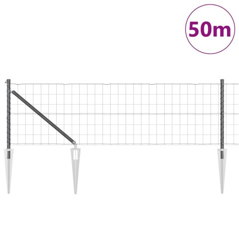 Ogrodzenie z słupkiem Szary 0,4 x 50 m Stal i PVC