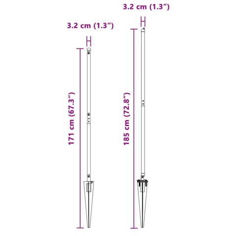 Słupek ogrodzeniowy. 26 pcs Szary 3,2 x 3,2 x 140 cm