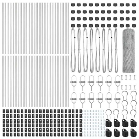 Słupek ogrodzeniowy. Srebrny 100 x 0,5 m (siatka 13 mm) Stal