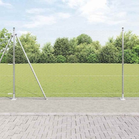 Słupek ogrodzeniowy. Srebrny 50 x 1,5 m (siatka 36 mm) Stal