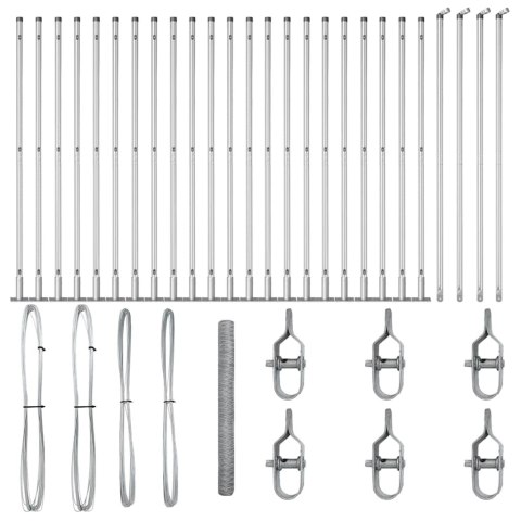 Słupek ogrodzeniowy. Srebrny 50 x 1,5 m (siatka 36 mm) Stal