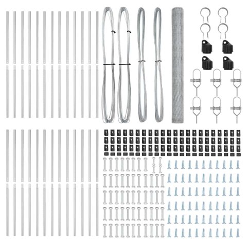 Słupek ogrodzeniowy. Srebrny 50 x 1,6 m (12 mm siatka) Stal