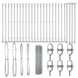 Słupek ogrodzeniowy. Srebrny 50 x 1 m (siatka 16 x 16 mm) Stal