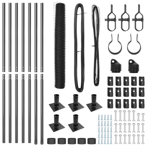 Słupek ogrodzeniowy. Szary 10 x 1,2 m (siatka 36 mm) Stal i PVC