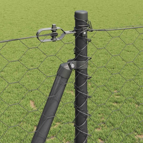Słupek ogrodzeniowy. Szary 10 x 1,2 m (siatka 50 mm) Stal i PVC