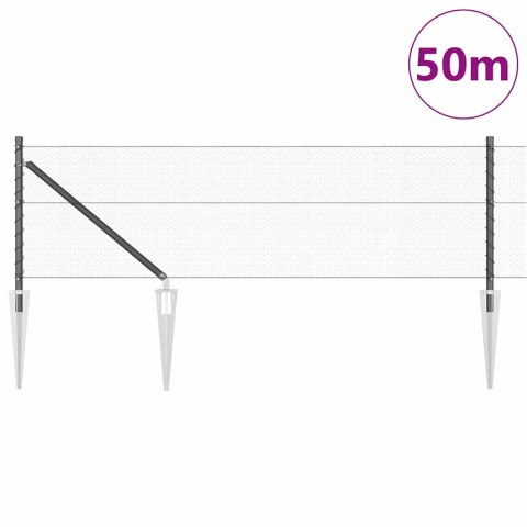 Słupek ogrodzeniowy. Szary 50 x 0,6 m (siatka 13 mm) Stal i PVC