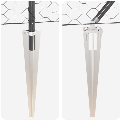 Słupek ogrodzeniowy. Szary 50 x 0,6 m (siatka 50 mm) Stal i PVC