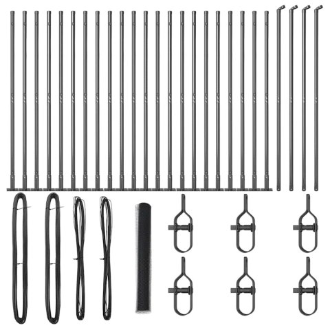 Słupek ogrodzeniowy. Szary 50 x 1,2 m (siatka 25 mm) Stal i PVC
