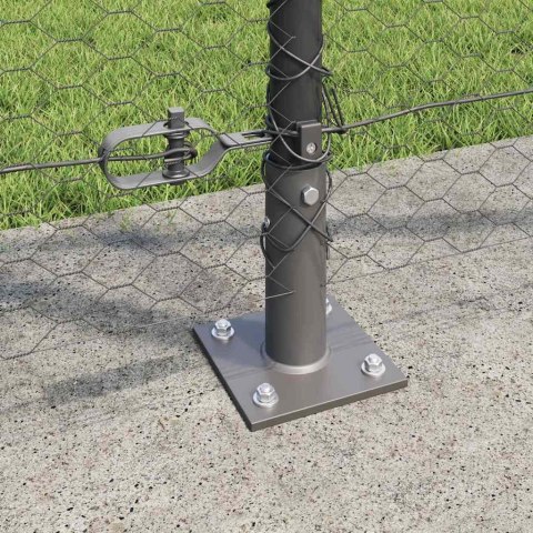 Słupek ogrodzeniowy. Szary 50 x 1,2 m (siatka 25 mm) Stal i PVC