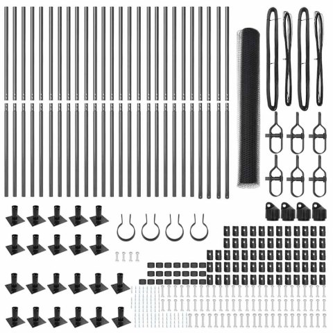 Słupek ogrodzeniowy. Szary 50 x 1,2 m (siatka 25 mm) Stal i PVC