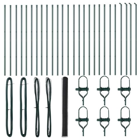 Słupek ogrodzeniowy. Szary 50 x 1,5 m (siatka 36 mm) Stal i PVC