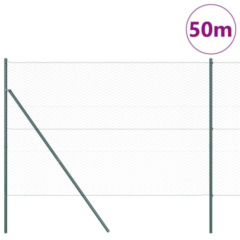 Słupek ogrodzeniowy. Szary 50 x 1,6 m (siatka 36 mm) Stal i PVC