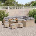 Zestaw Sof na Ogród z poduszką 13 pcs Beżowy Rattan poli