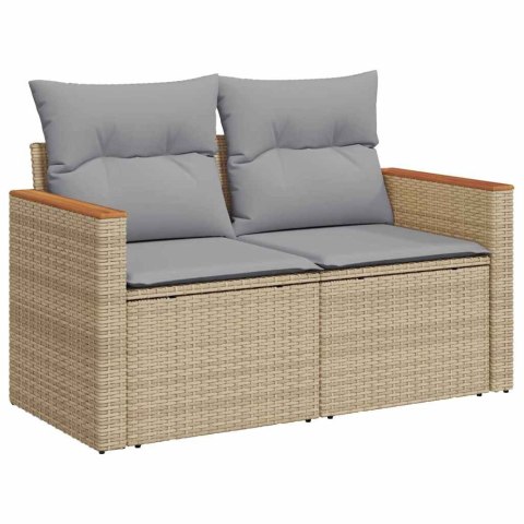 Zestaw Sof na Ogród z poduszką 13 pcs Beżowy Rattan poli