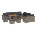 Zestaw Sof na Ogród z poduszką 18 pcs Szary polirattan