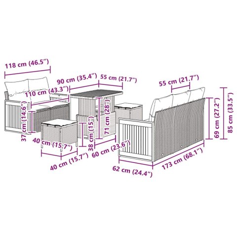 Zestaw Sof na Ogród z poduszką Beżowy Polirattan