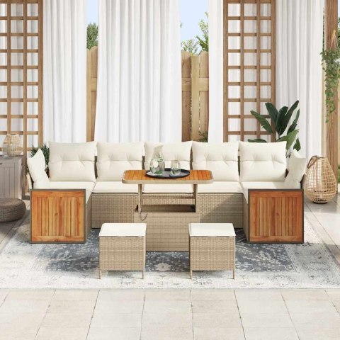 Zestaw Sof na Ogród 13 pcs Beżowy i kremowy polirattan