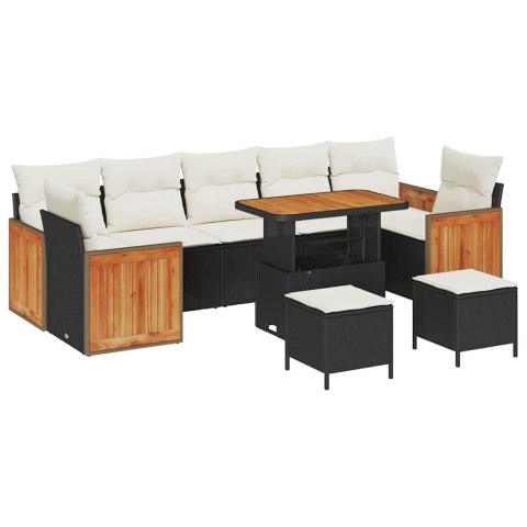 Zestaw Sof na Ogród 13 pcs Czarny i kremowy polirattan