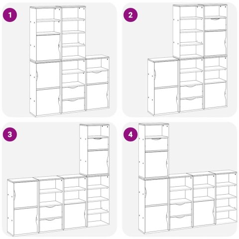 Szafki boczne 5 szt. "ODDA" 40x24x79 cm Drewno lite Sosna