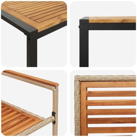 Zestaw do jadalni w ogrodzie 5 pcs Beżowy i Brązowy polirattan