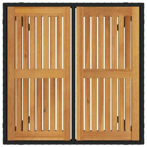 Zestaw do jadalni w ogrodzie 5 pcs Czarny i Brązowy polirattan