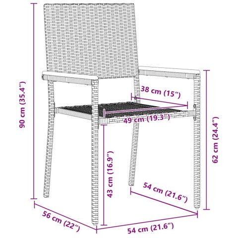Zestaw do jadalni w ogrodzie 5 pcs Czarny polirattan