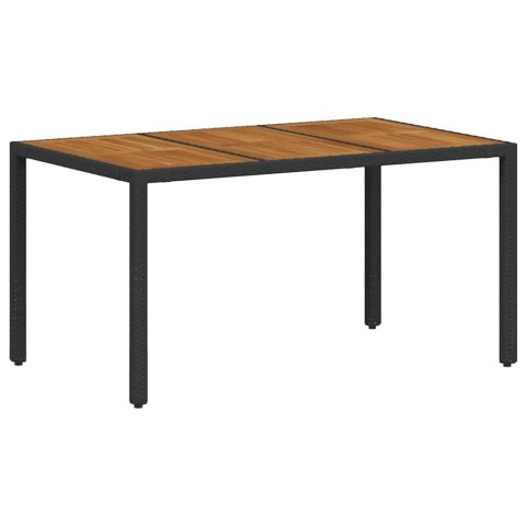 Zestaw do jadalni w ogrodzie 5 pcs Czarny polirattan