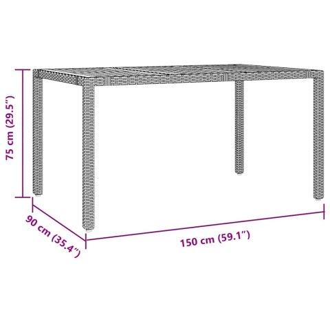 Zestaw do jadalni w ogrodzie 5 pcs Czarny polirattan