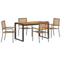Zestaw do jadalni w ogrodzie 5 pcs Szary i brązowy polirattan