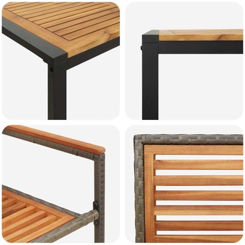 Zestaw do jadalni w ogrodzie 5 pcs Szary i brązowy polirattan