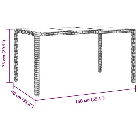 Zestaw do jadalni w ogrodzie 7 pcs Beżowy polirattan