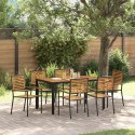 Zestaw do jadalni w ogrodzie 7 pcs Czarny i Brązowy polirattan
