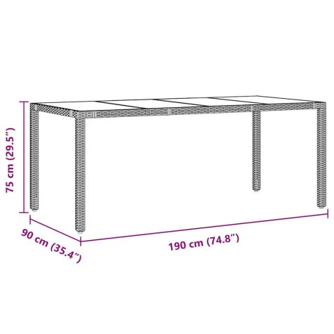Zestaw do jadalni w ogrodzie 7 pcs Czarny polirattan