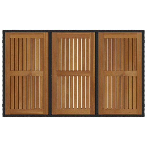 Zestaw do jadalni w ogrodzie 7 pcs Czarny polirattan