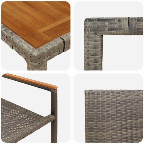 Zestaw do jadalni w ogrodzie 7 pcs Szary polirattan