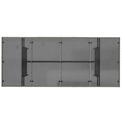 Zestaw do jadalni w ogrodzie 7 pcs Szary polirattan