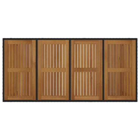 Zestaw do jadalni w ogrodzie 9 pcs Czarny polirattan