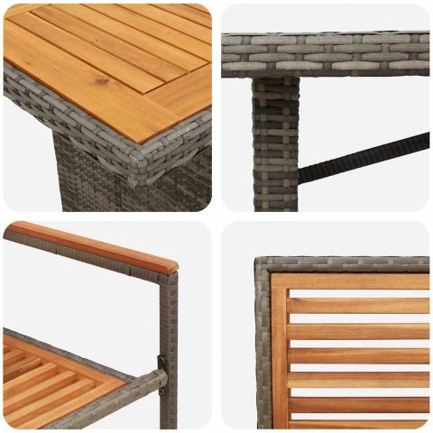 Zestaw do jadalni w ogrodzie 9 pcs Szary i brązowy polirattan