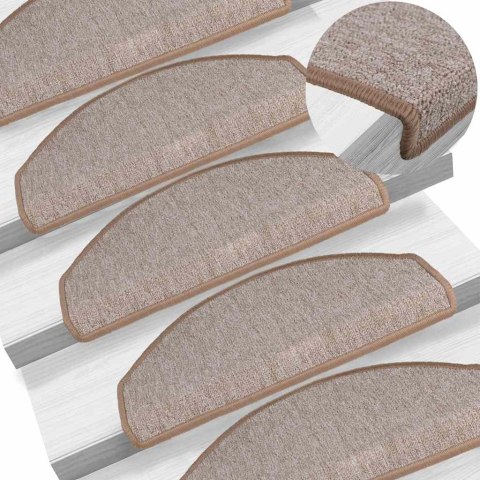 Maty na schody 30 szt. 65x24x4 cm Jasnobrązowe, półokrągłe, duże