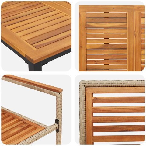 Zestaw do jadalni w ogrodzie 4 pcs Beżowy i Brązowy polirattan