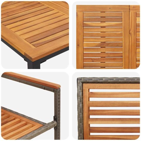 Zestaw do jadalni w ogrodzie 5 pcs Szary i brązowy polirattan