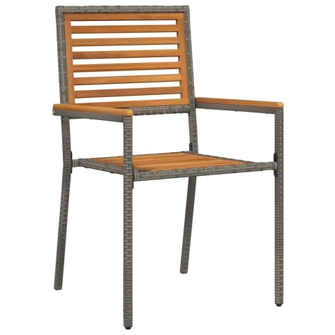 Zestaw do jadalni w ogrodzie 7 pcs Szary i brązowy polirattan