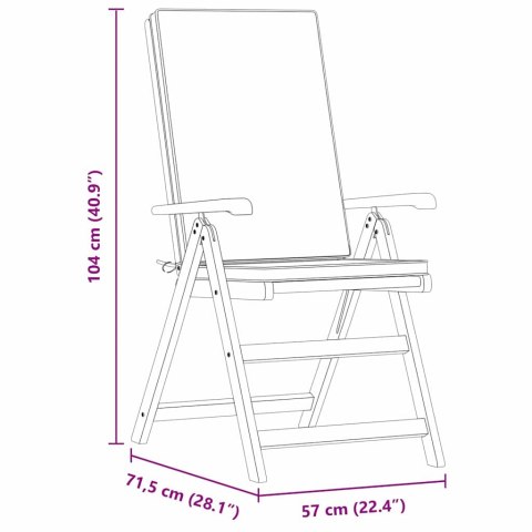 Krzesło Ogrodowe 8 pcs Brązowy i biały 57 x 71,5 x 104 cm