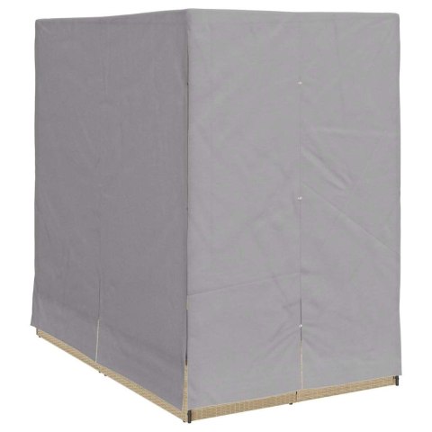 Podwójna Leżanka Słoneczna z Dachem Beżowy 205 x 129 x 200 cm