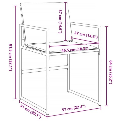 Zestaw do jadalni w ogrodzie 5 pcs Biały Textilene i stal