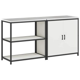 Zestaw do przechowywania w kuchni 2 pcs Biały Stal zimnogięta