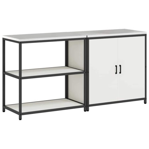 Zestaw do przechowywania w kuchni 2 pcs Biały Stal zimnogięta