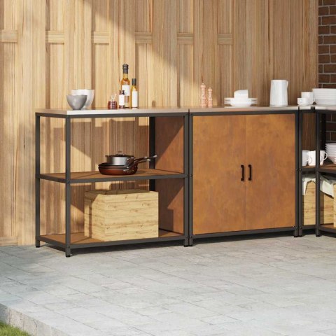 Zestaw do przechowywania w kuchni z półką 2 pcs Rdzawy